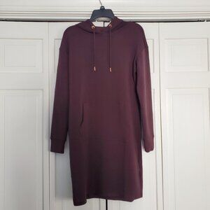 Belle by Kim Gravel ScubaLuxe On the Go Hooded Dress Chocolate Plum XS